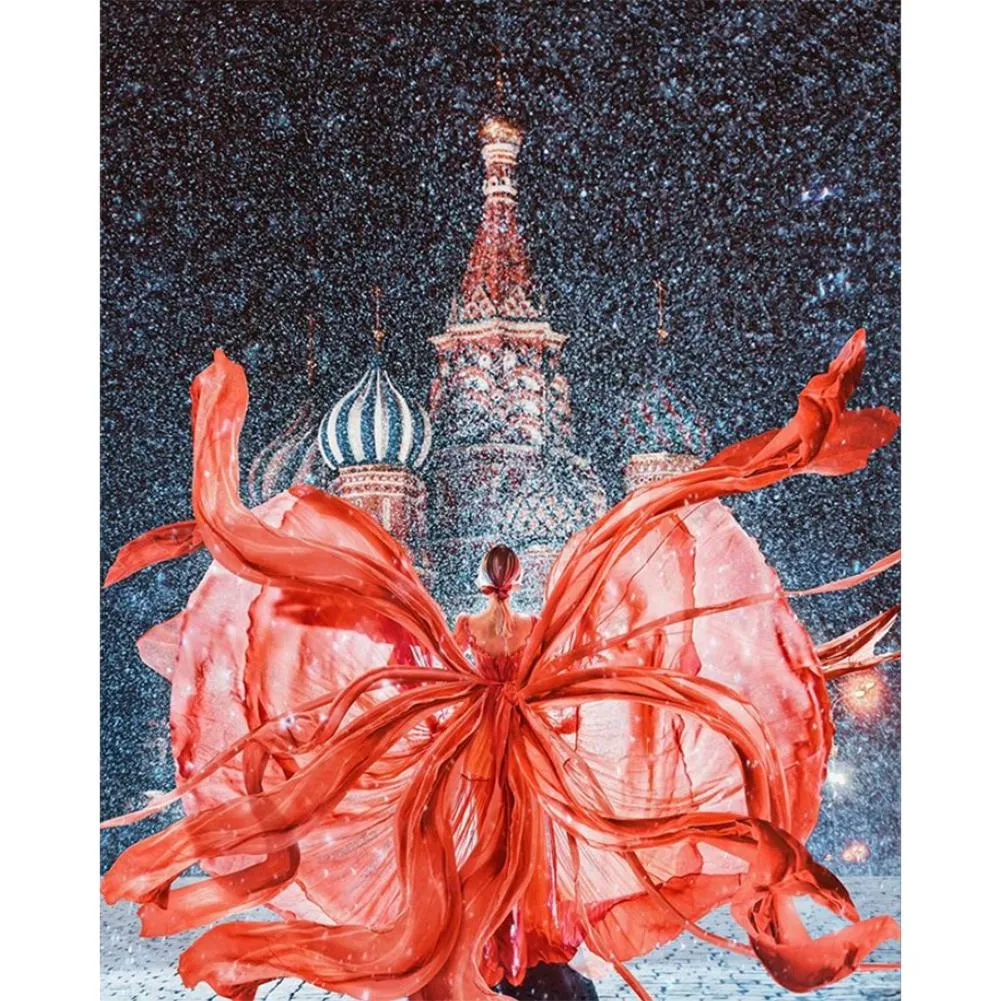 Girl Tower - Full Round Diamond - 30x40CM