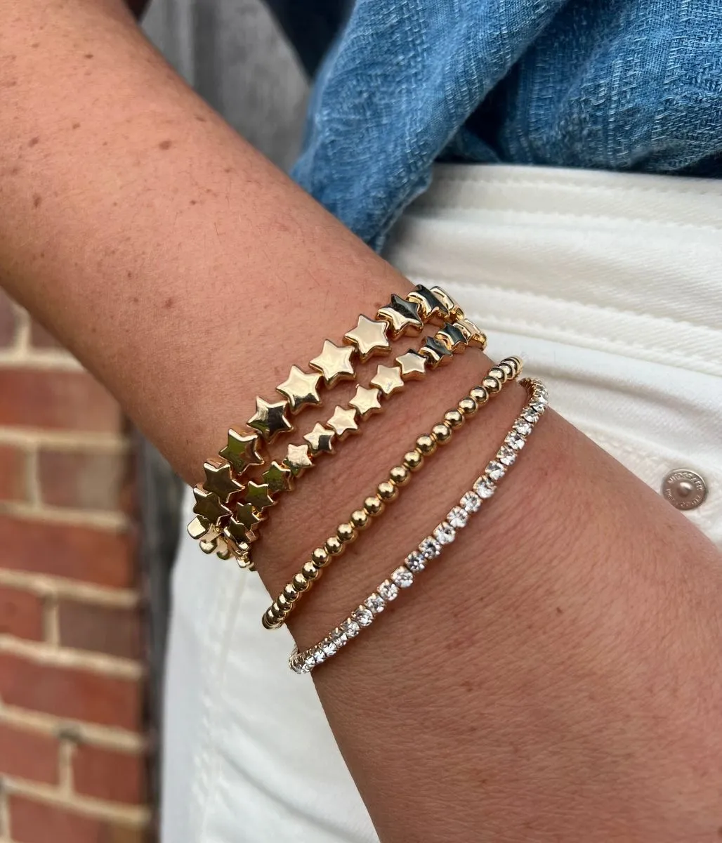 Gold Star Beaded Bracelet Stack