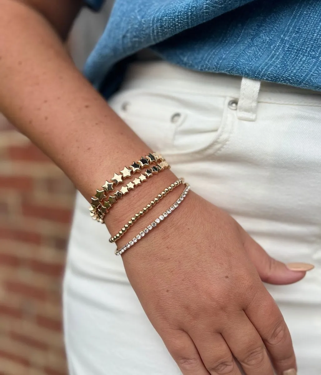 Gold Star Beaded Bracelet Stack