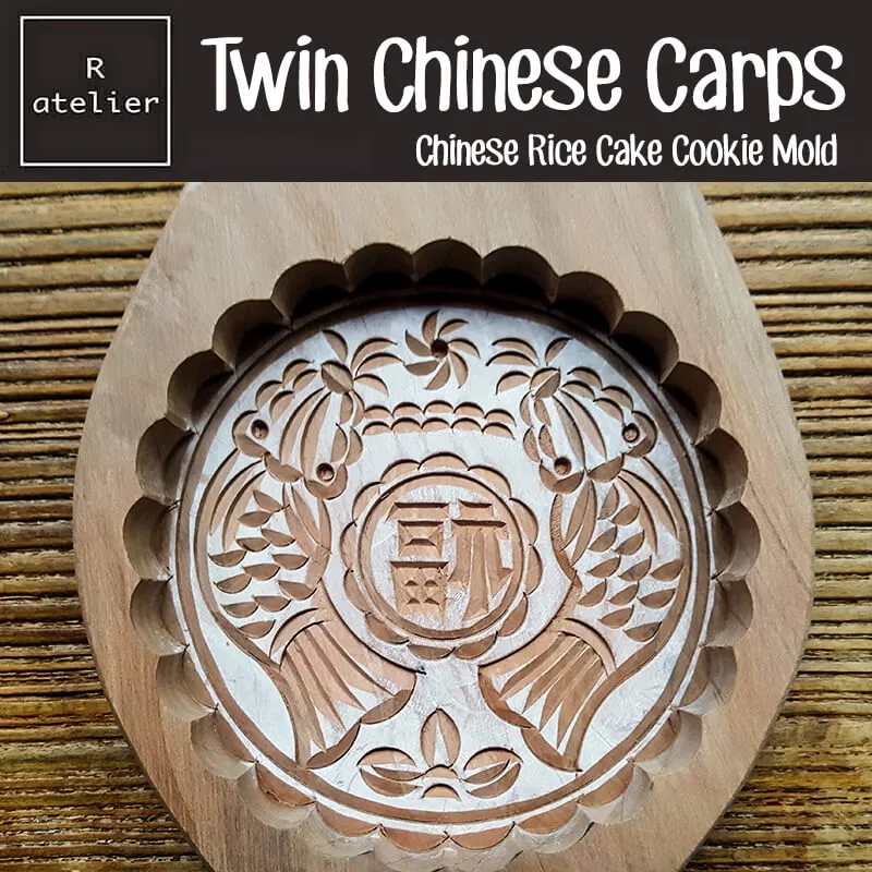 Goldfish Bearing Wealth Chinese Rice Cake Cookie Mold