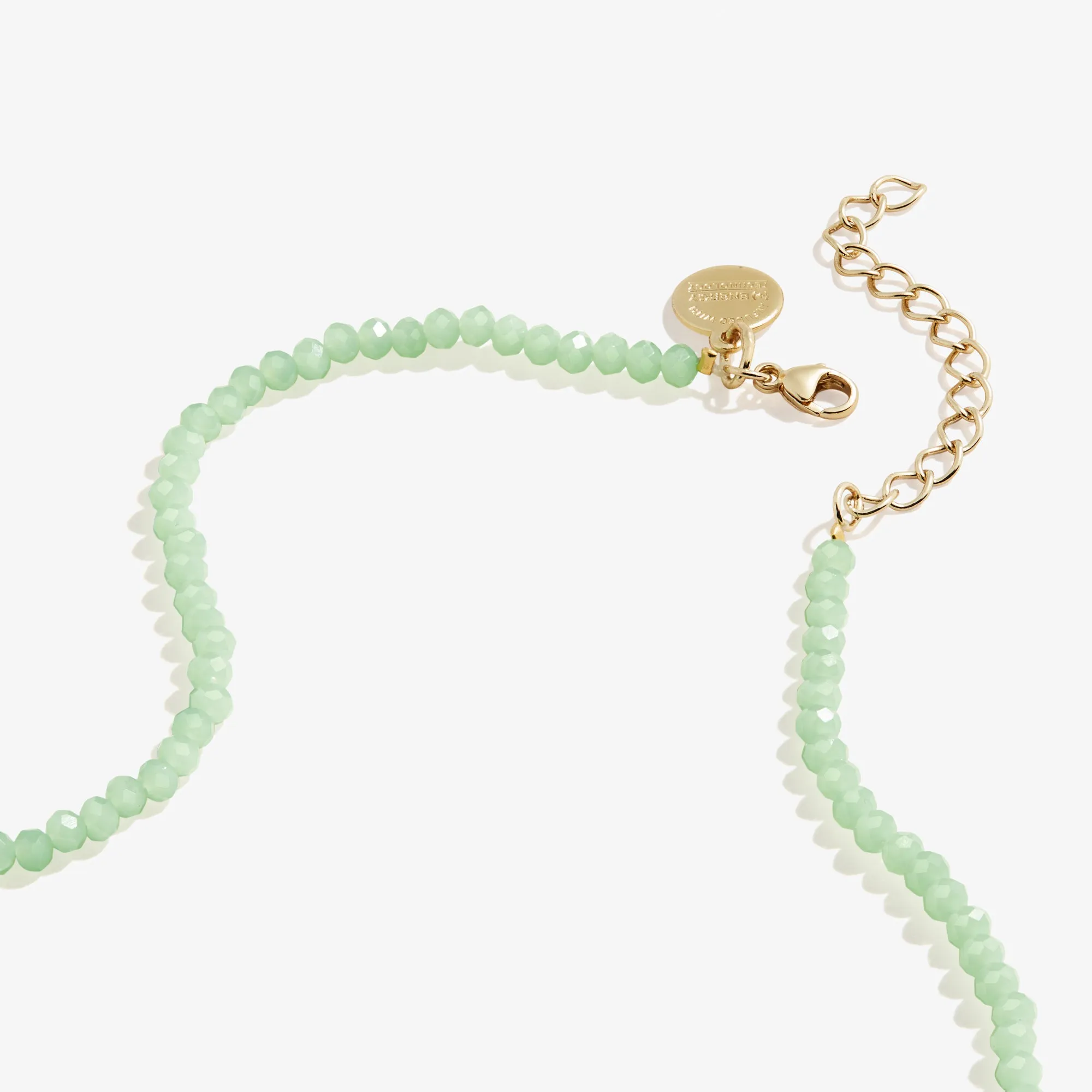 Good Fortune Four-Leaf Clover   Green Bead Necklace