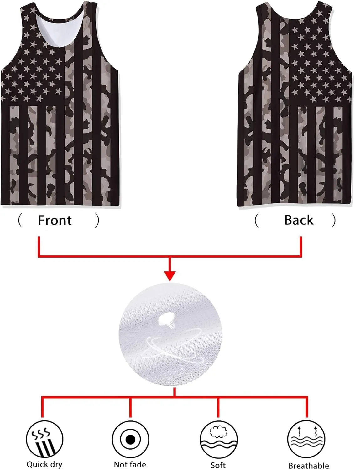 Goodstoworld Mens 3D Tank Top Novelty Graphic Breathable Quick Dry Sleeveless Beach Shirt S-4XL