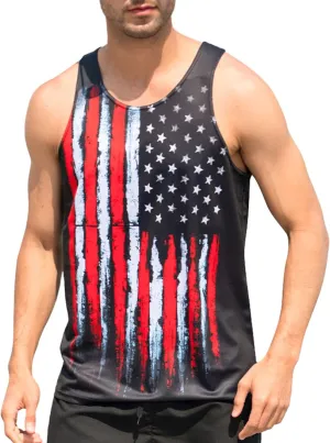 Goodstoworld Mens 3D Tank Top Novelty Graphic Breathable Quick Dry Sleeveless Beach Shirt S-4XL