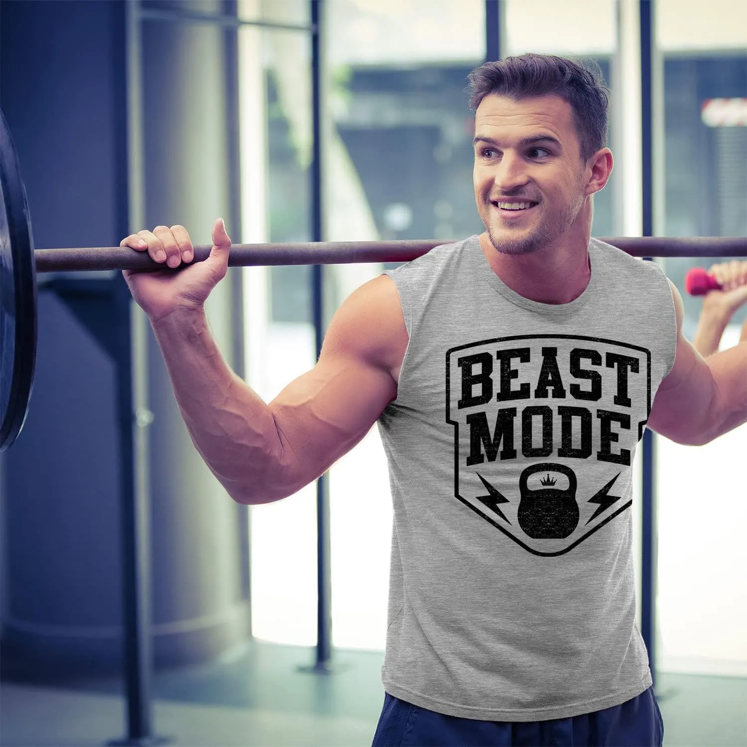 Gymish Lifestyle Graphic Gym Muscle Tank Tops for Men  Funny Sleeveless Workout Lifting Shirts