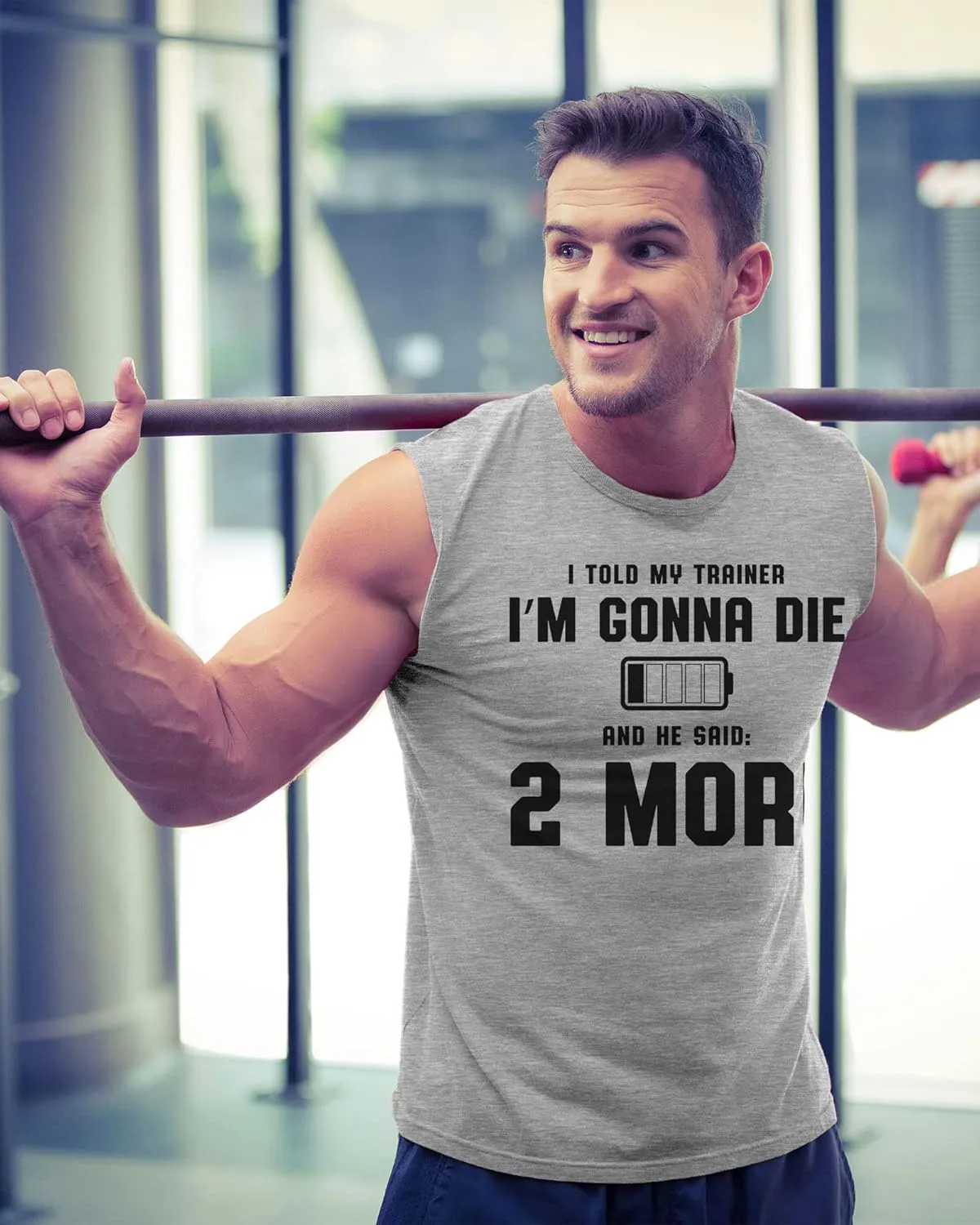 Gymish Lifestyle Graphic Gym Muscle Tank Tops for Men  Funny Sleeveless Workout Lifting Shirts
