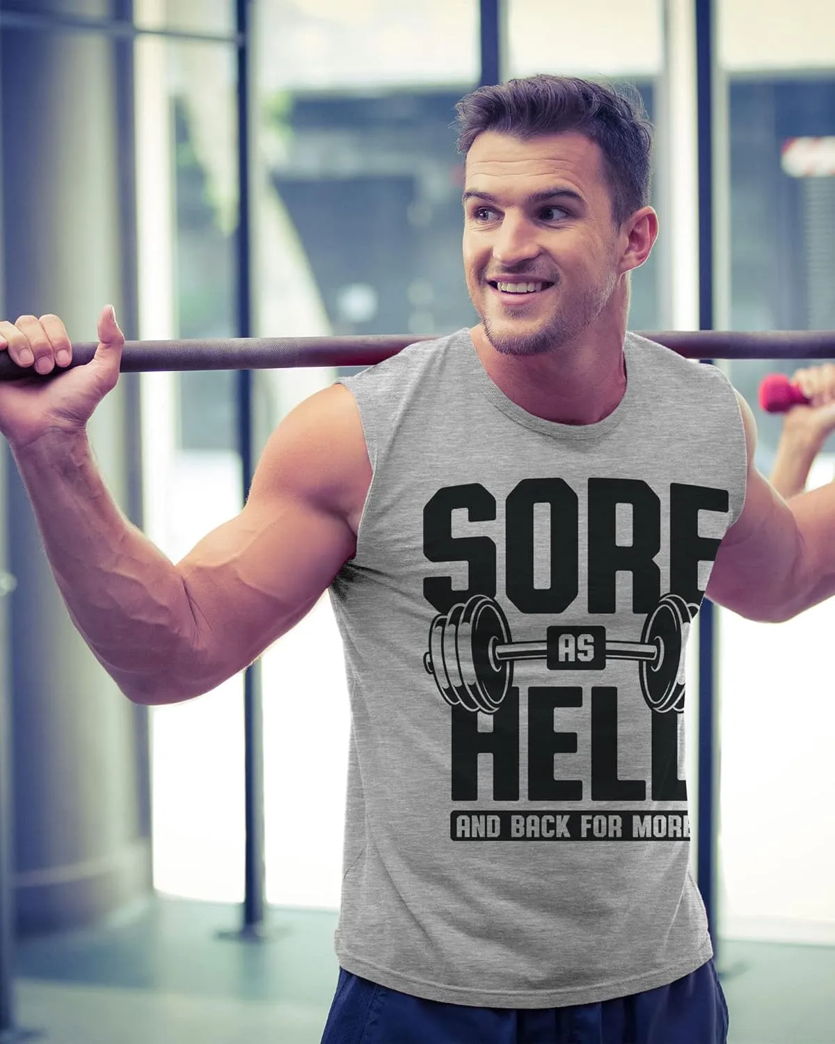 Gymish Lifestyle Graphic Gym Muscle Tank Tops for Men  Funny Sleeveless Workout Lifting Shirts