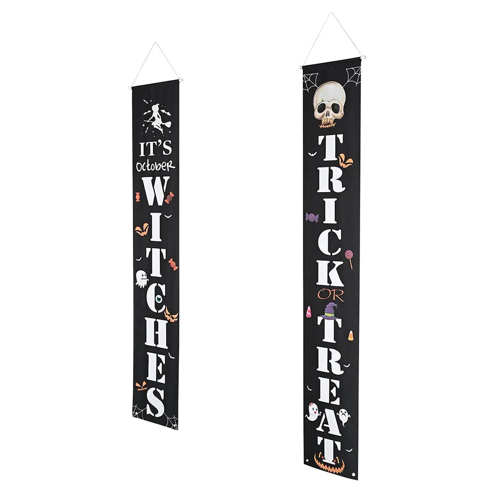 Halloween Signs Witches Trick or Treat Door Sign 2 pcs