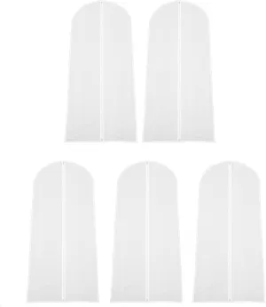 Hanging Suit Cover Garment Bag Set 5pcs Home Wardrobe Storage Zipper Closure Dustproof and Breathable
