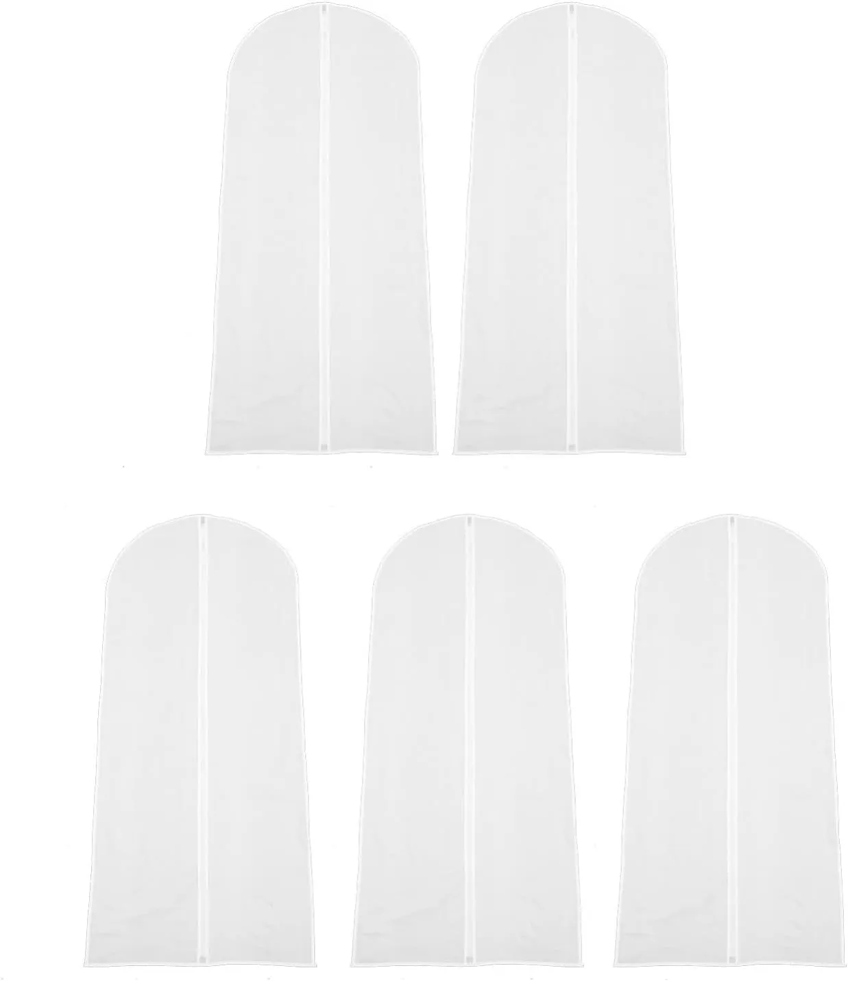 Hanging Suit Cover Garment Bag Set 5pcs Home Wardrobe Storage Zipper Closure Dustproof and Breathable