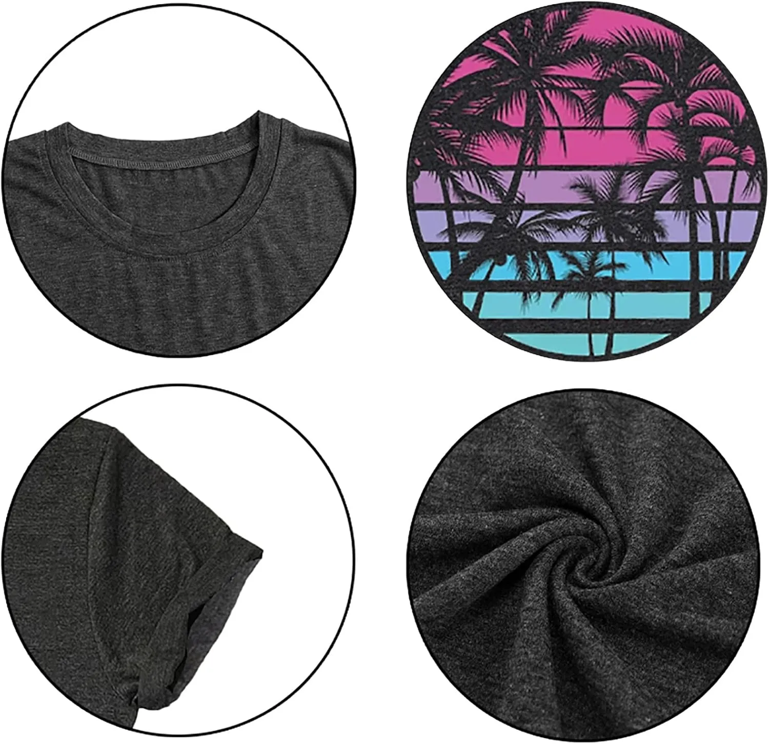 Hawaiian Shirts for Women Palm Trees Beach Graphic Tee Tops Summer Vacation Short Sleeve Tshirt Tops