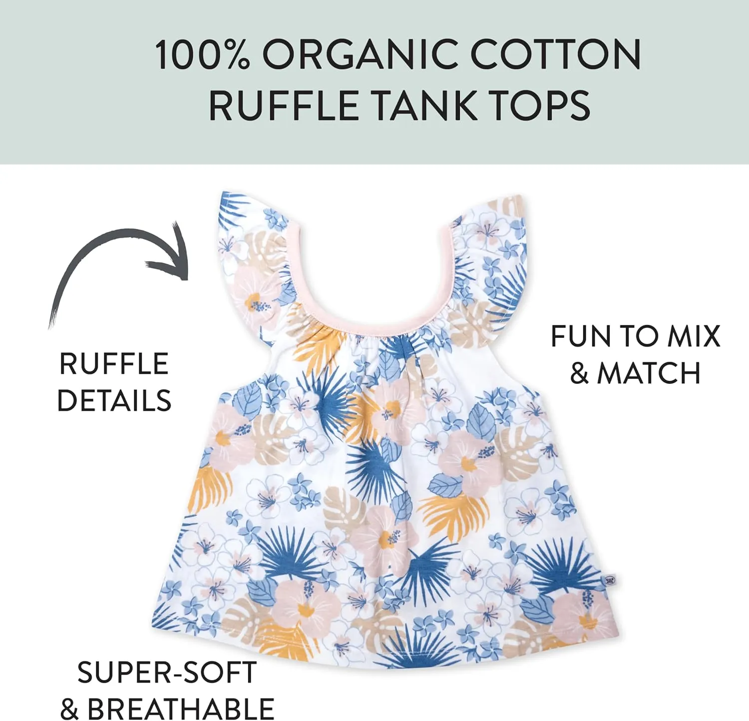 HonestBaby Multipack Puff Sleeve T-Shirts 100% Organic Cotton Infant Baby, Toddler, Little Kids Boys, Girls, Unisex