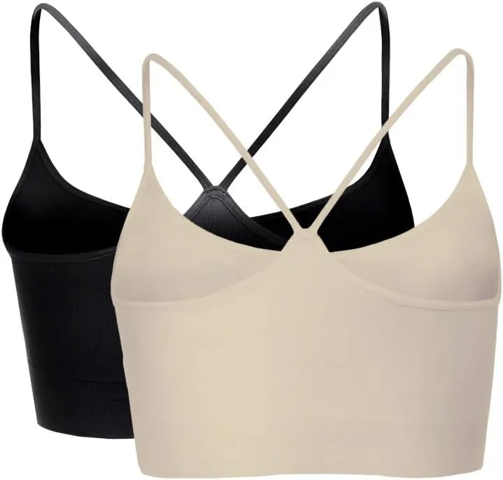 Kurve Women's Shelf Bras Padded Cami with Removable Pads, UPF 50  (Made in USA)