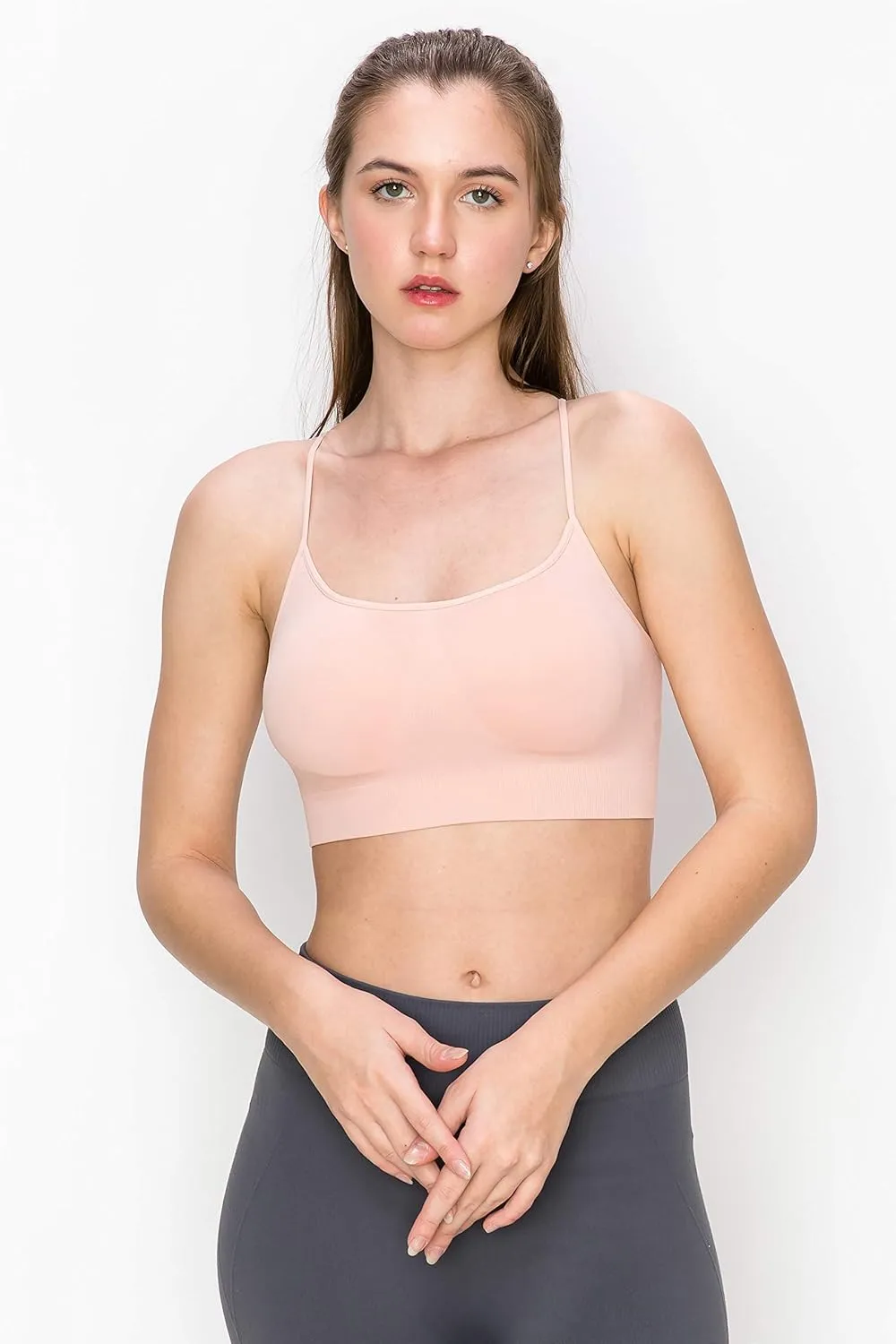 Kurve Women's Shelf Bras Padded Cami with Removable Pads, UPF 50  (Made in USA)