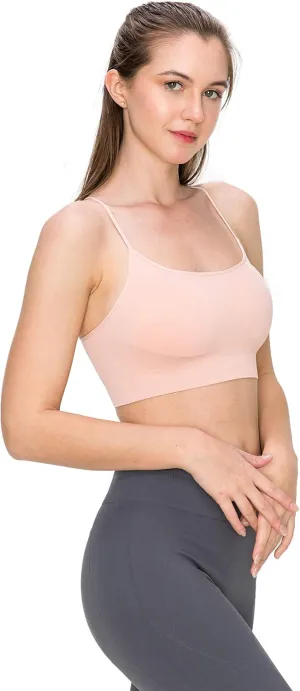 Kurve Women's Shelf Bras Padded Cami with Removable Pads, UPF 50  (Made in USA)