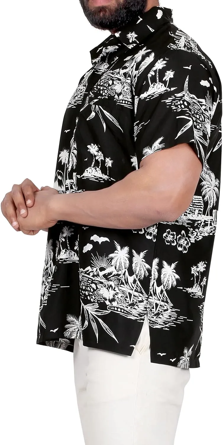 LA LEELA Men's Hawaii Shirt Button Down Cruise