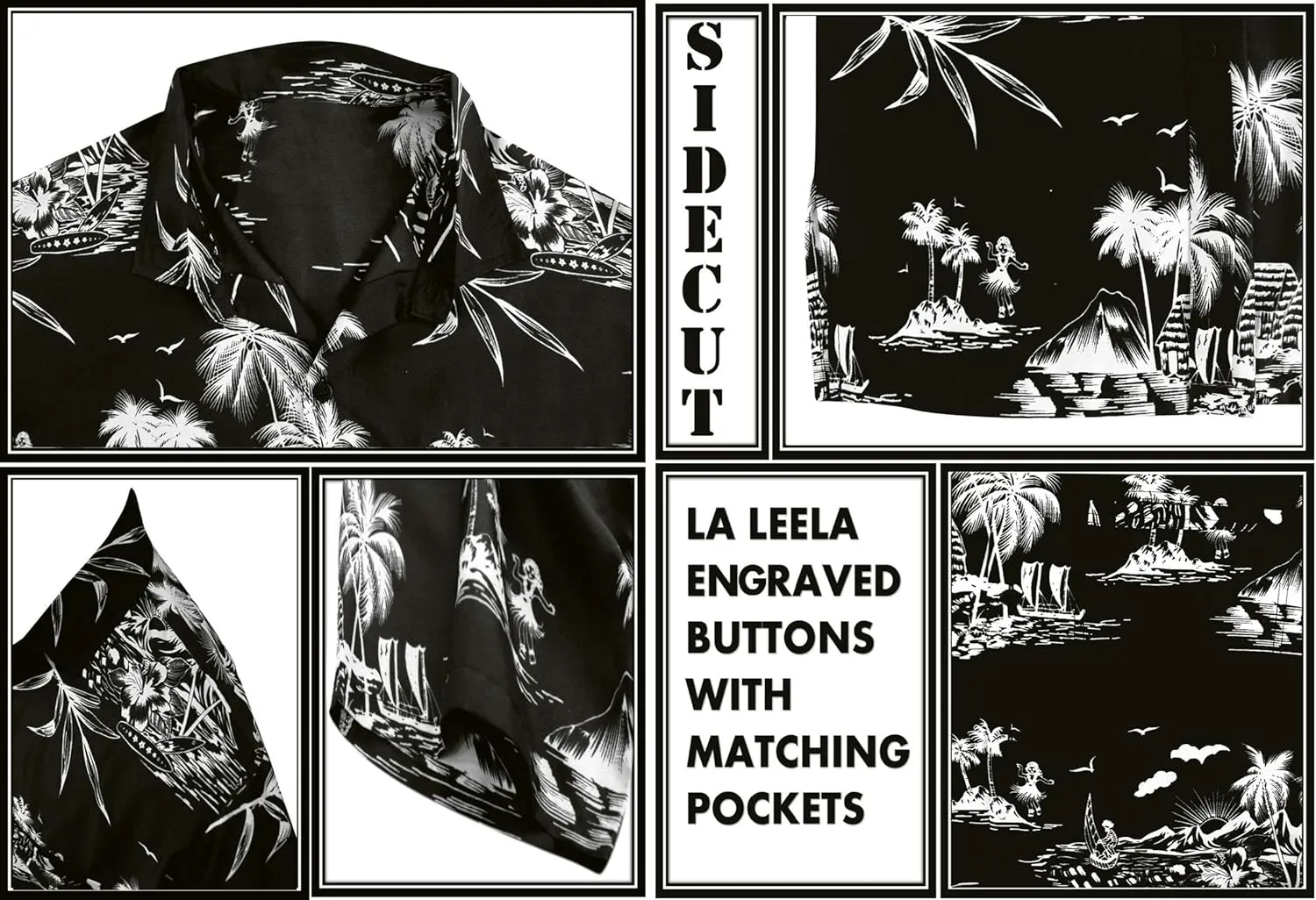 LA LEELA Men's Hawaii Shirt Button Down Cruise