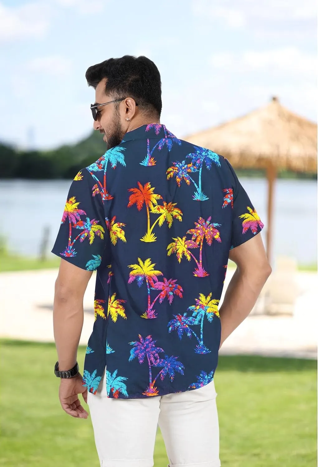 LA LEELA Men's Hawaii Shirt Button Down Cruise