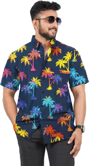 LA LEELA Men's Hawaii Shirt Button Down Cruise