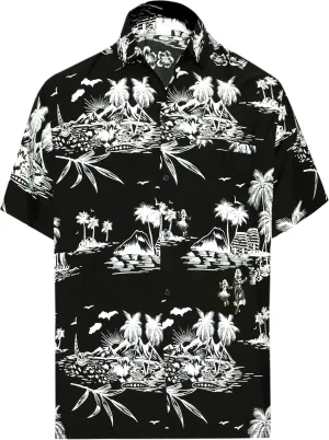 LA LEELA Men's Hawaii Shirt Button Down Cruise
