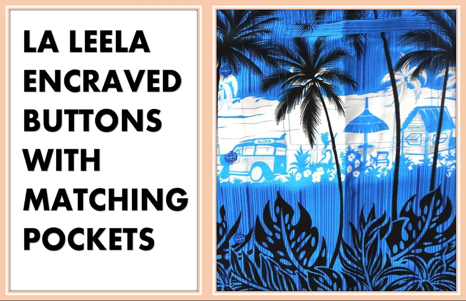 LA LEELA Men's Hawaii Shirt Button Down