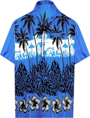 LA LEELA Men's Hawaii Shirt Button Down