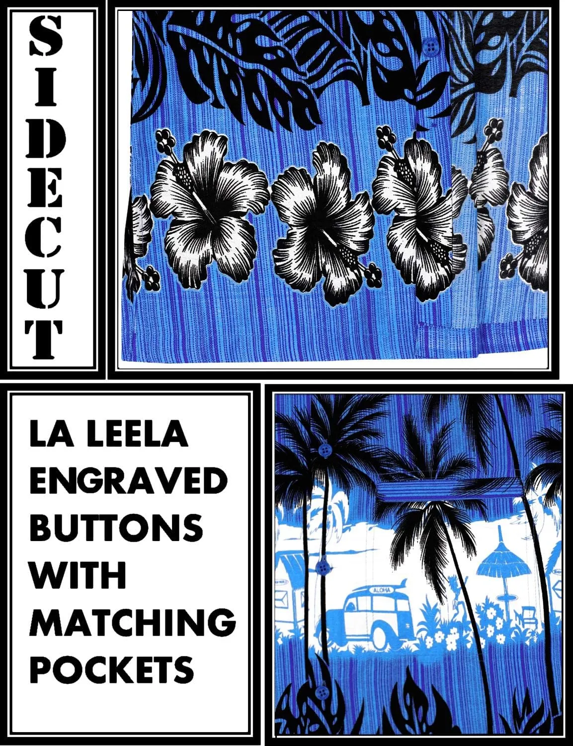 LA LEELA Men's Hawaii Shirt Button Down