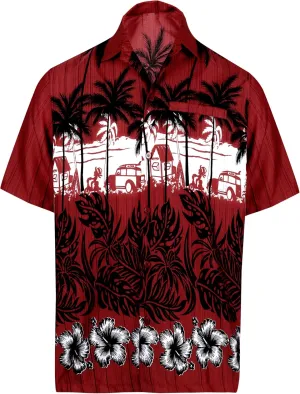 LA LEELA Men's Hawaii Shirt Button Down