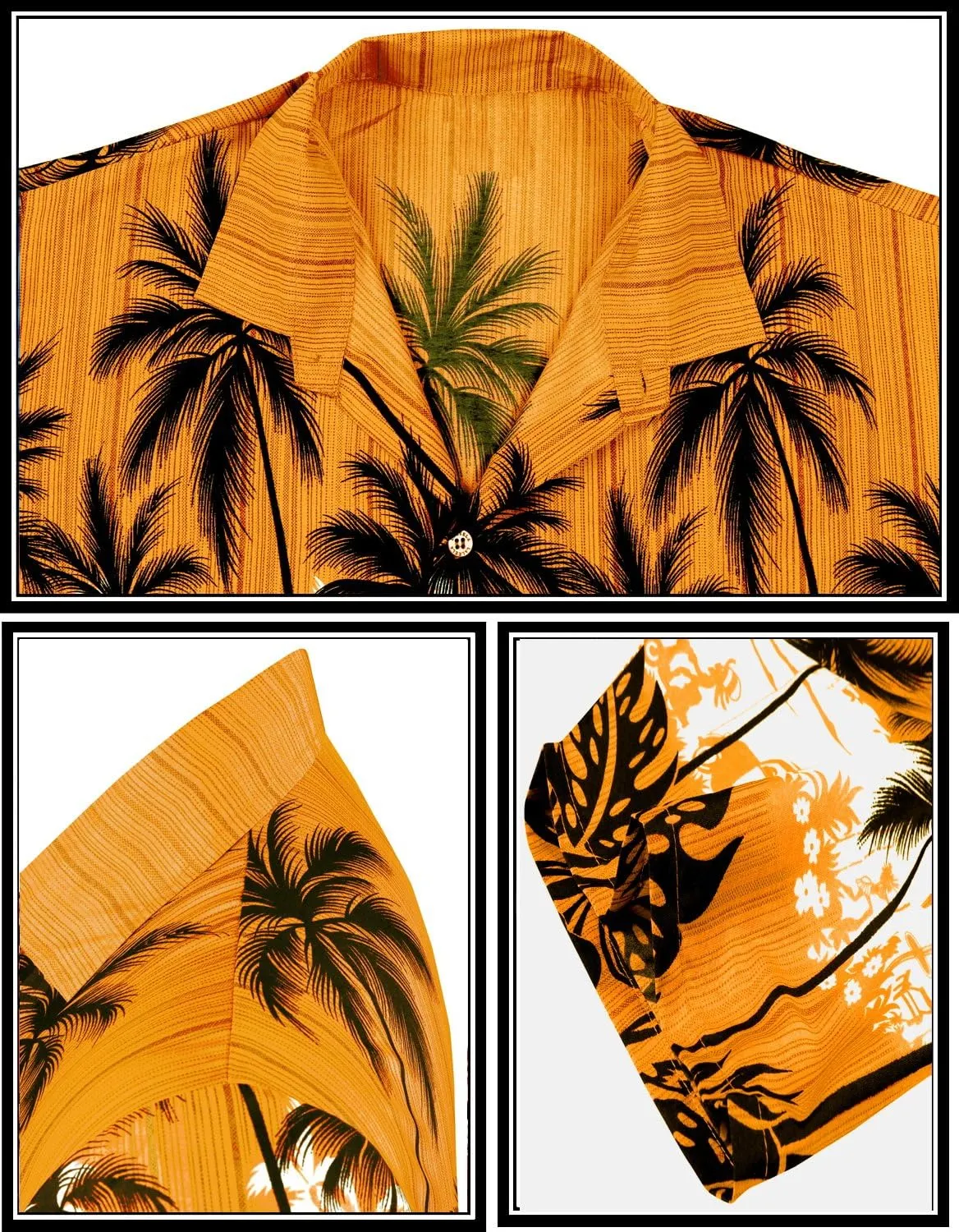LA LEELA Men's Hawaii Shirt Button Down
