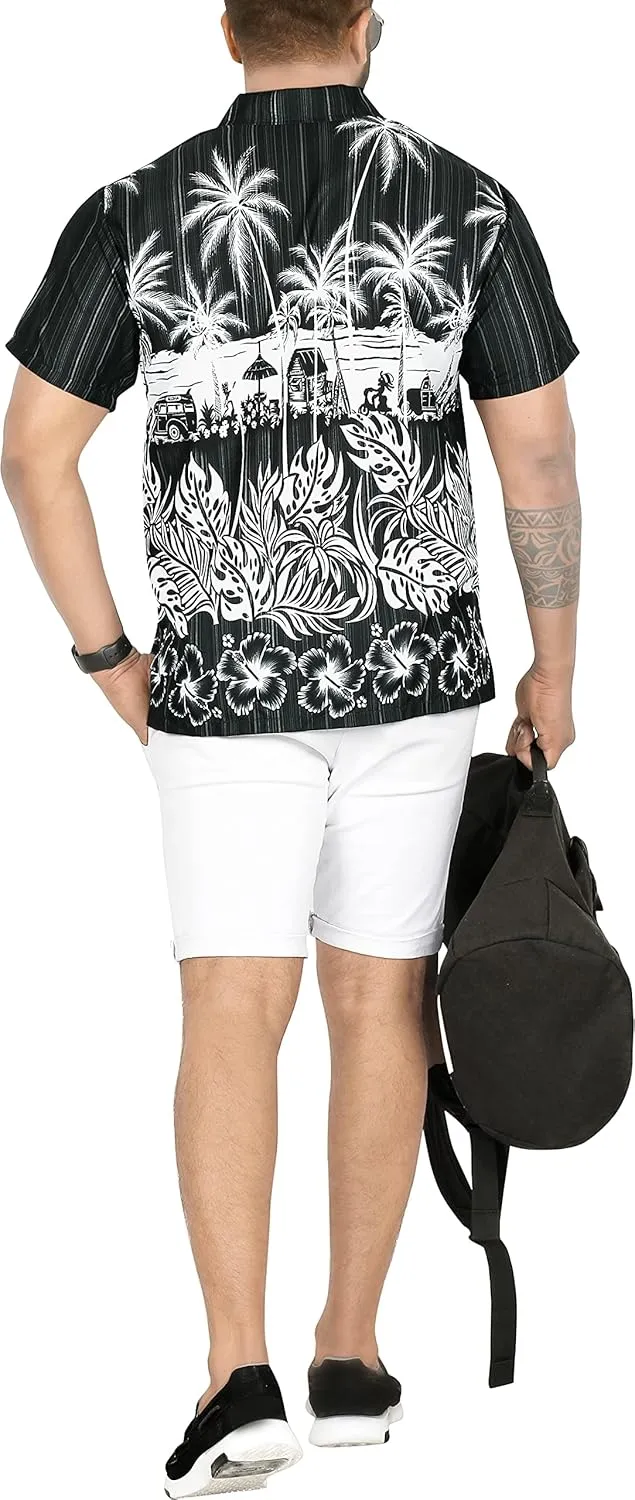 LA LEELA Men's Hawaii Shirt Button Down