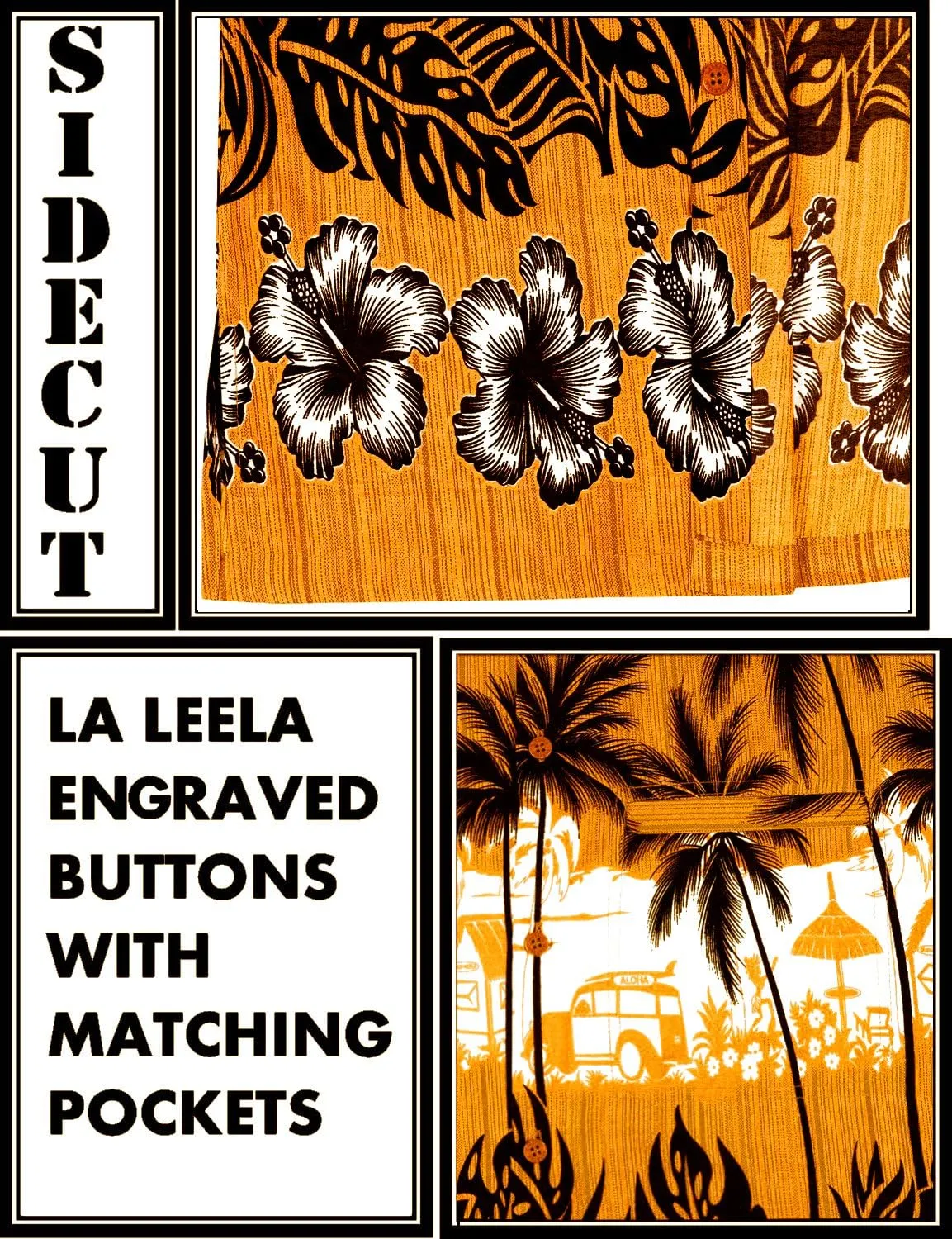 LA LEELA Men's Hawaii Shirt Button Down