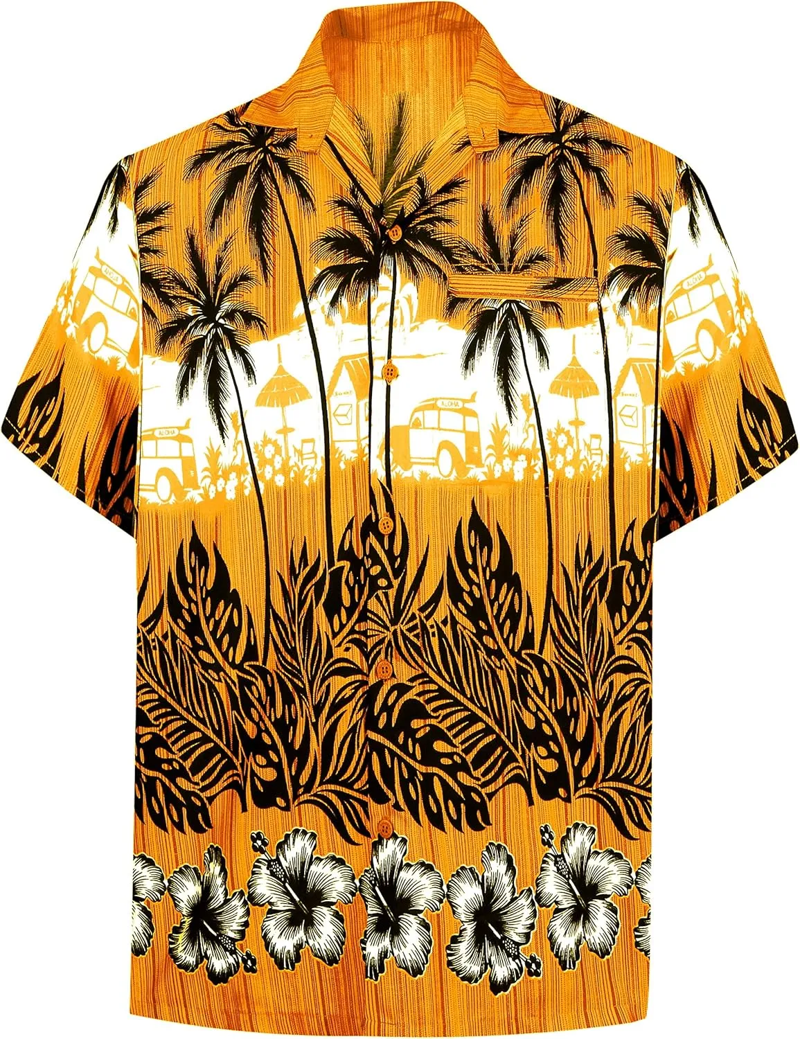 LA LEELA Men's Hawaii Shirt Button Down