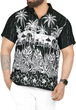 LA LEELA Men's Hawaii Shirt Button Down