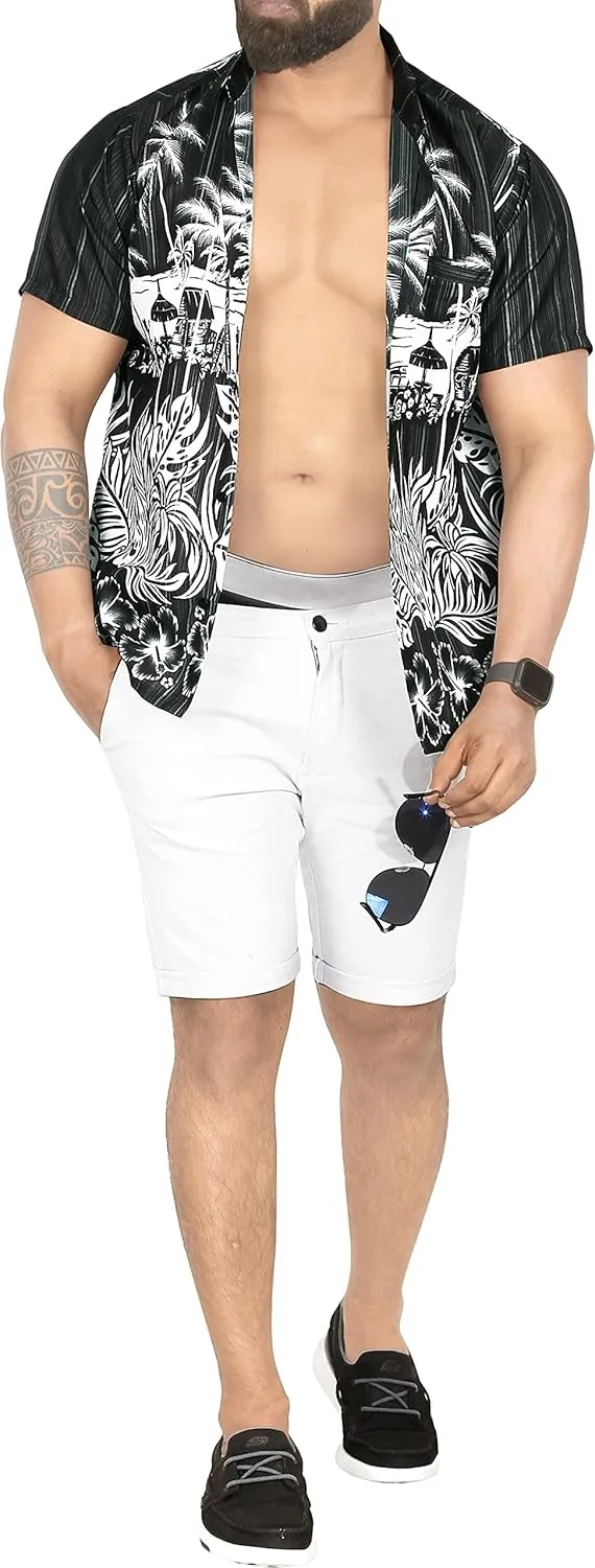 LA LEELA Men's Hawaii Shirt Button Down