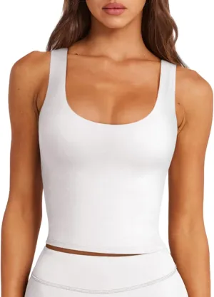 LASLULU Womens Sport Bras Long Line Workout Yoga Gym Athletic Tops Clothes Shirts Camisole Padded Crop Tank Tops