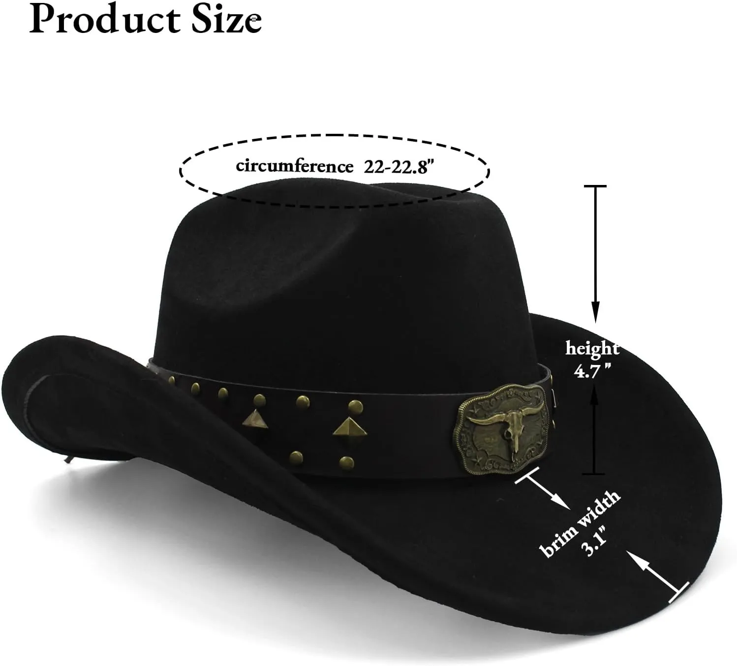 LIDHAY Cowboy Hat for Women Men with Shapeable Wide Brim Western Suede Hat for Cowboys and Cowgirls