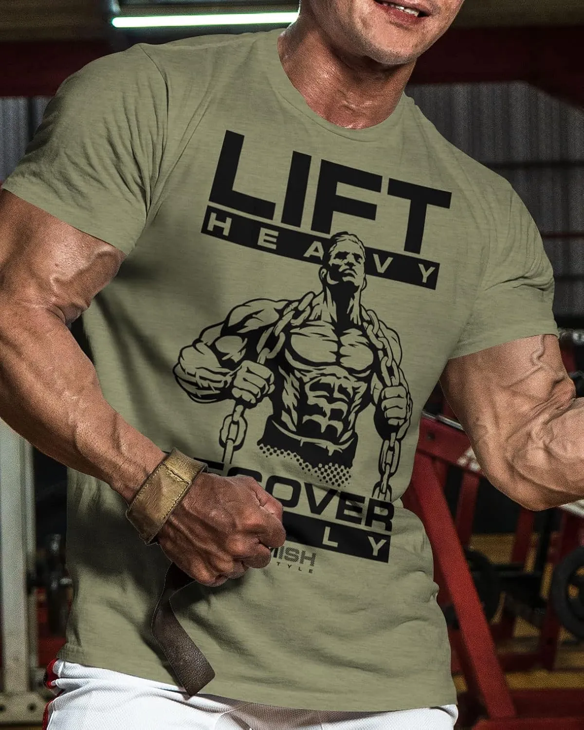 Lift Heavy Recover Fully T-Shirts for Workout, Funny Gym Shirt for Men