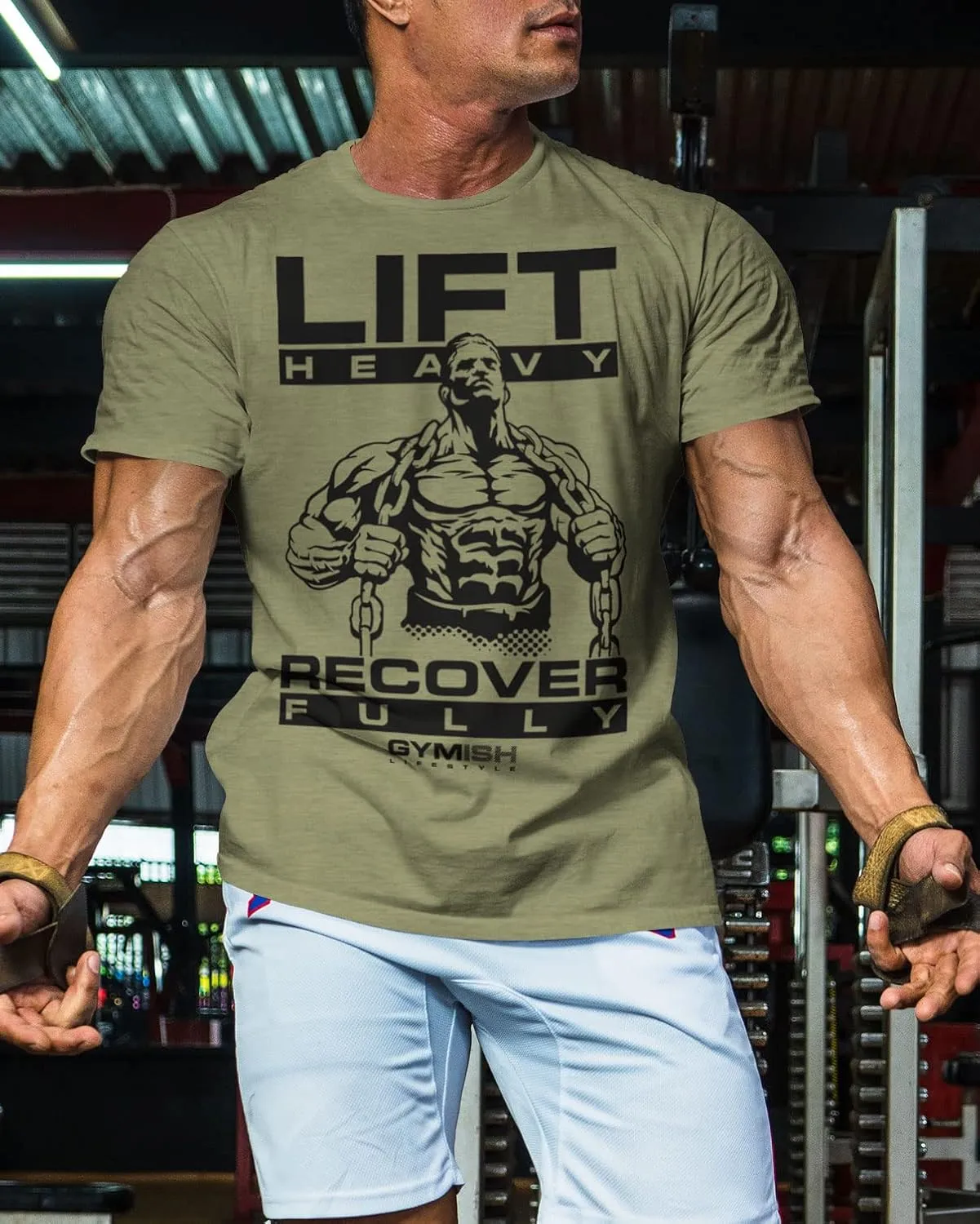 Lift Heavy Recover Fully T-Shirts for Workout, Funny Gym Shirt for Men