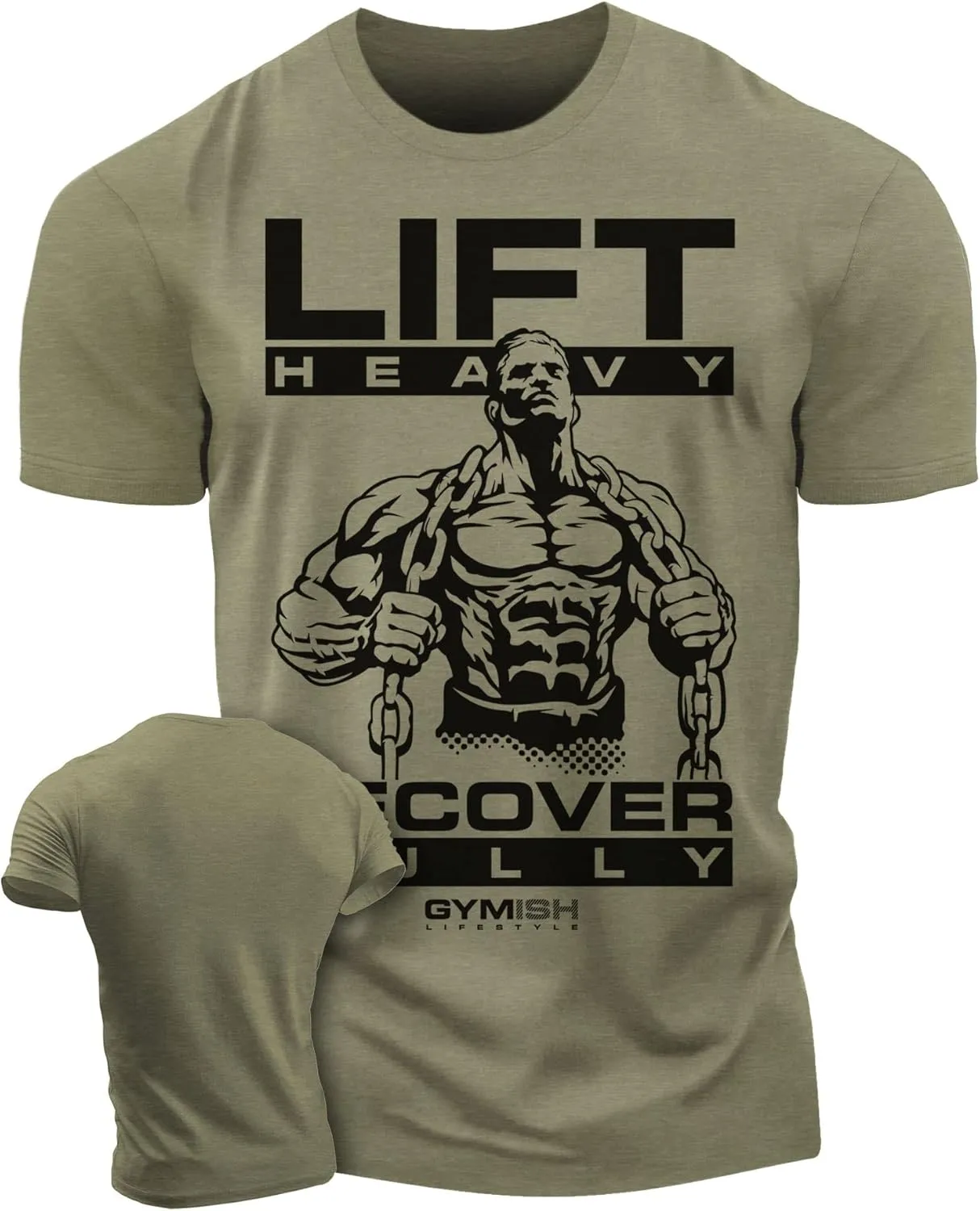 Lift Heavy Recover Fully T-Shirts for Workout, Funny Gym Shirt for Men