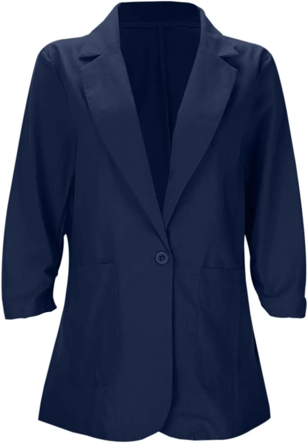 Linen Blazer for Women 3/4 Sleeve Cargdigan 2024 Fall Fashion Outfits Business Coats Work Office Suit Jackets with Pockets