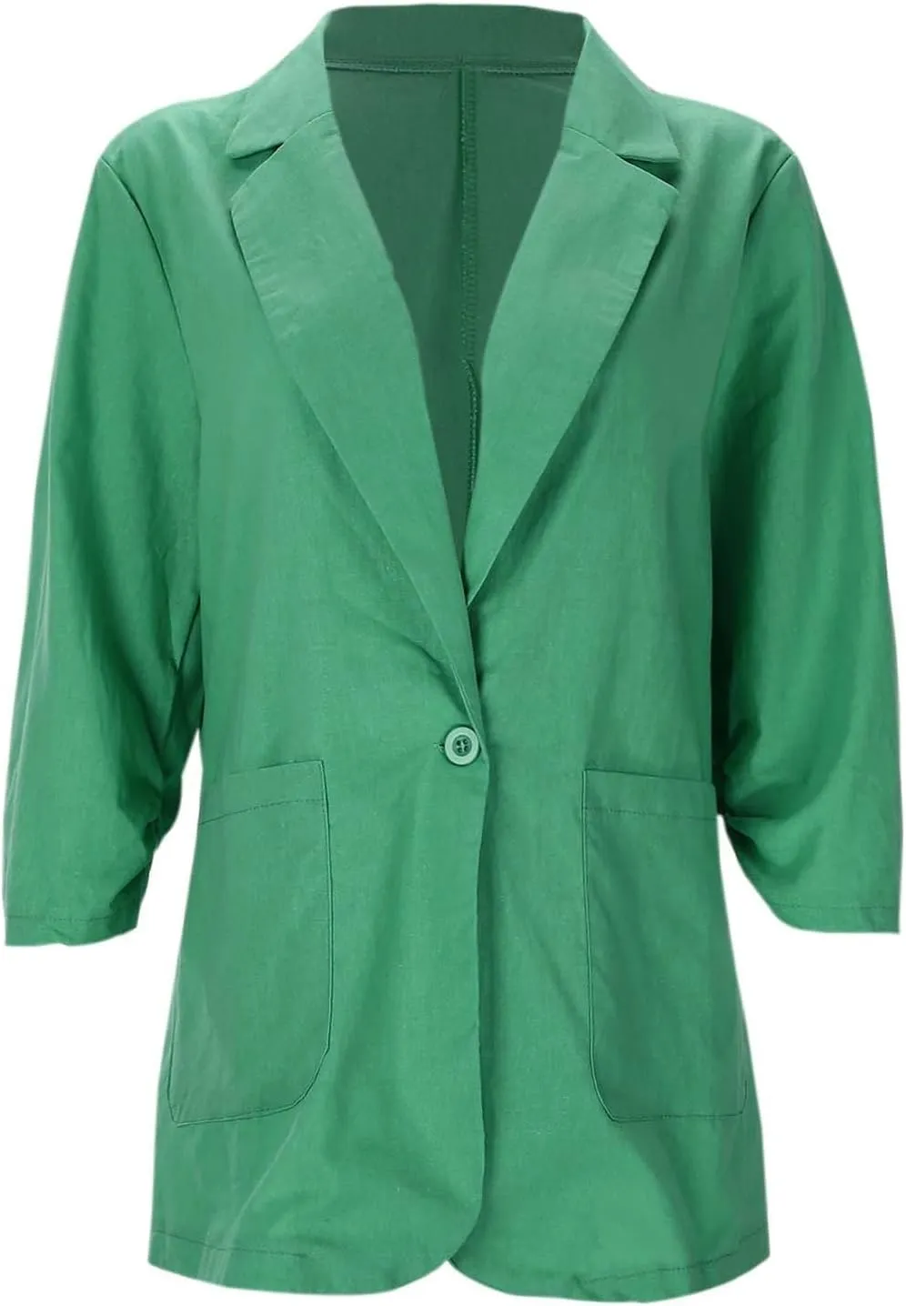 Linen Blazer for Women 3/4 Sleeve Cargdigan 2024 Fall Fashion Outfits Business Coats Work Office Suit Jackets with Pockets