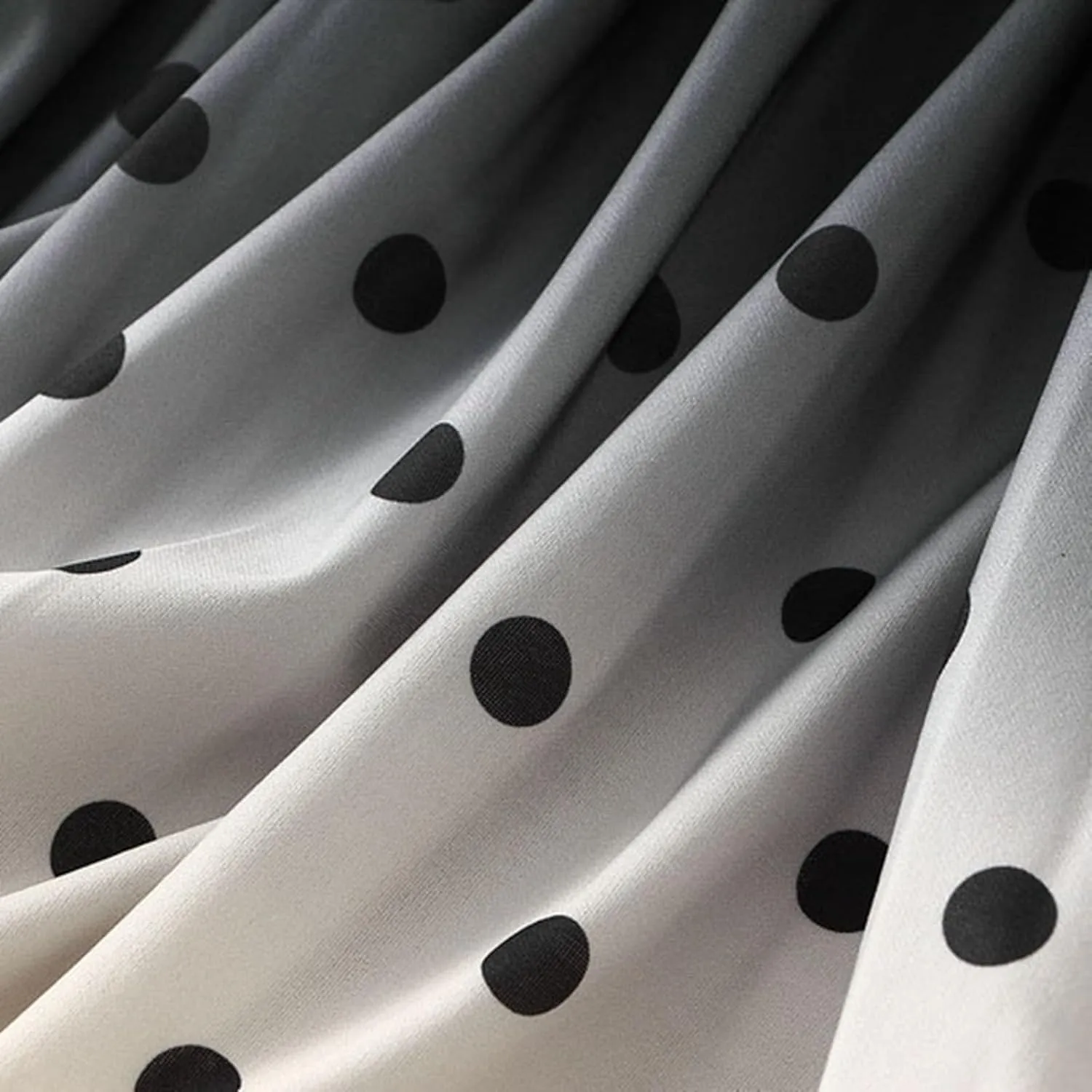 Long Skirts for Women High Waisted Slim Gradient Pleated A Line Skirt Polka Dot Print Midi Skirts for Parties