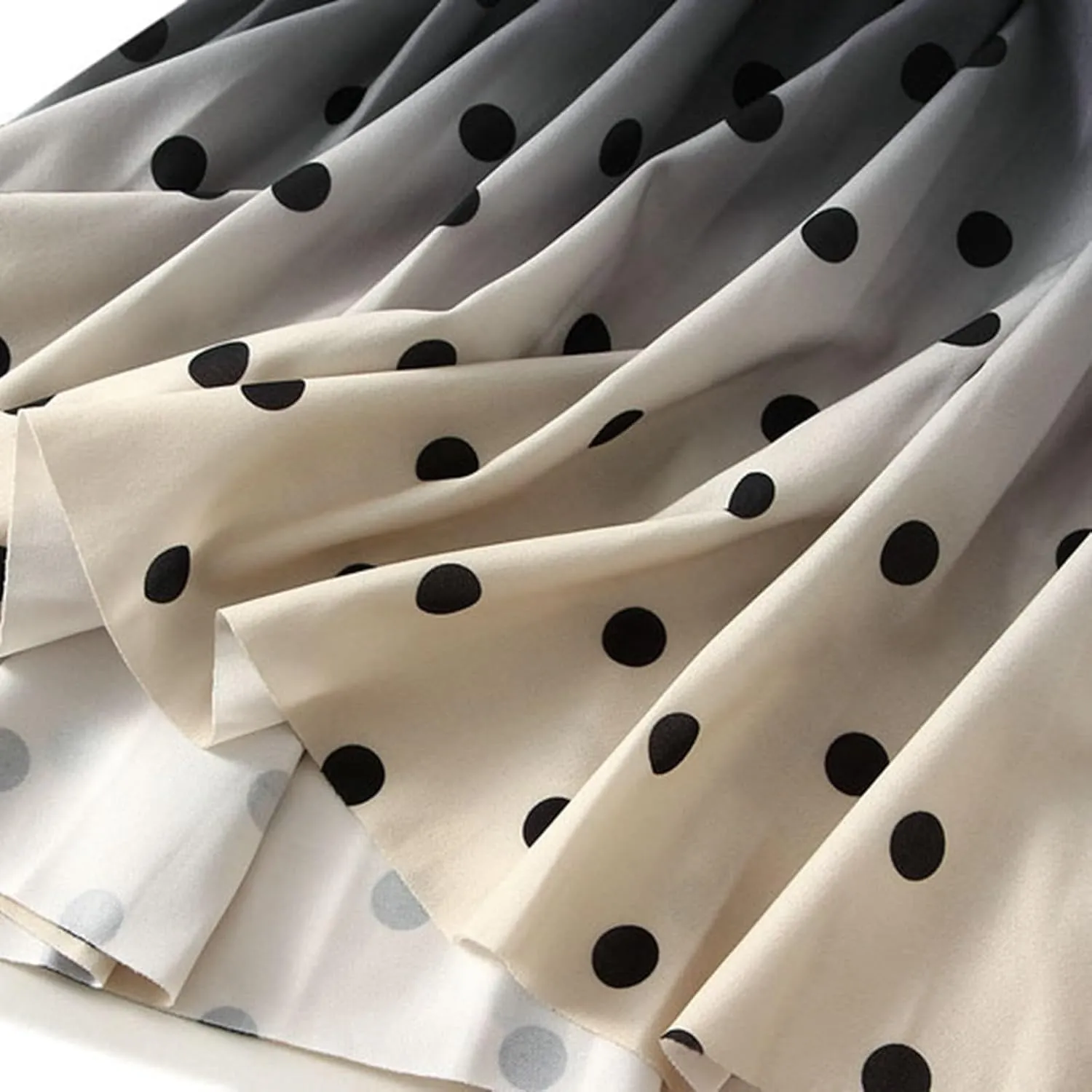 Long Skirts for Women High Waisted Slim Gradient Pleated A Line Skirt Polka Dot Print Midi Skirts for Parties