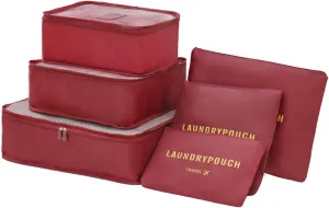 Luggage Packing Organizers,6 Set Packing Cubes Orange
