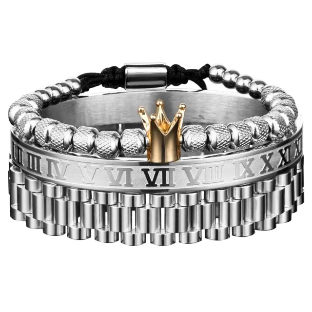 Luxury Crown Roman Numeral Bracelet