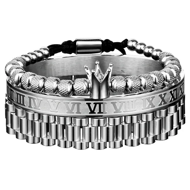 Luxury Crown Roman Numeral Bracelet