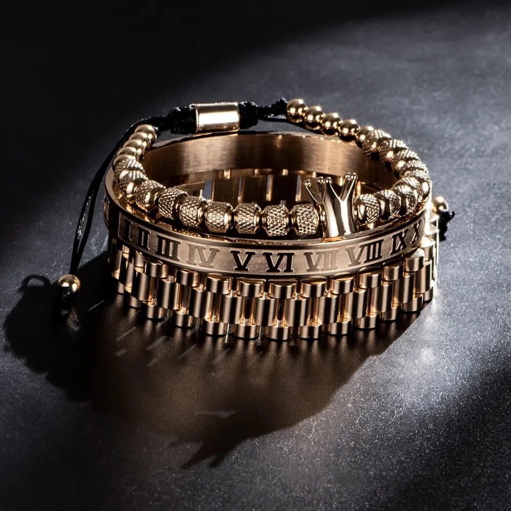 Luxury Crown Roman Numeral Bracelet