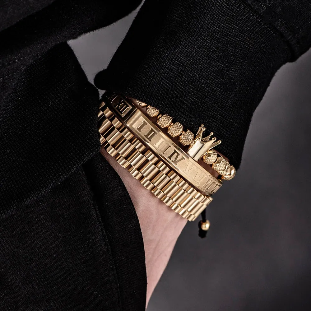 Luxury Crown Roman Numeral Bracelet