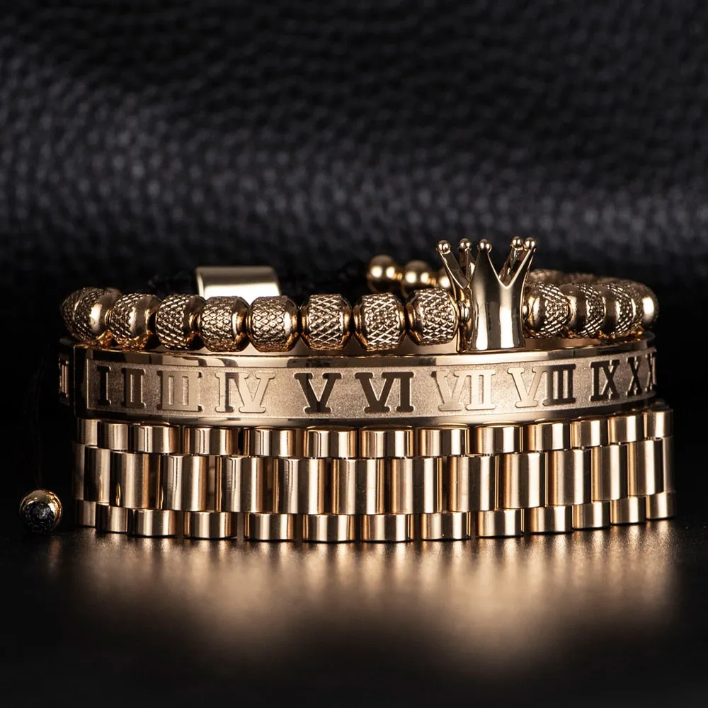Luxury Crown Roman Numeral Bracelet