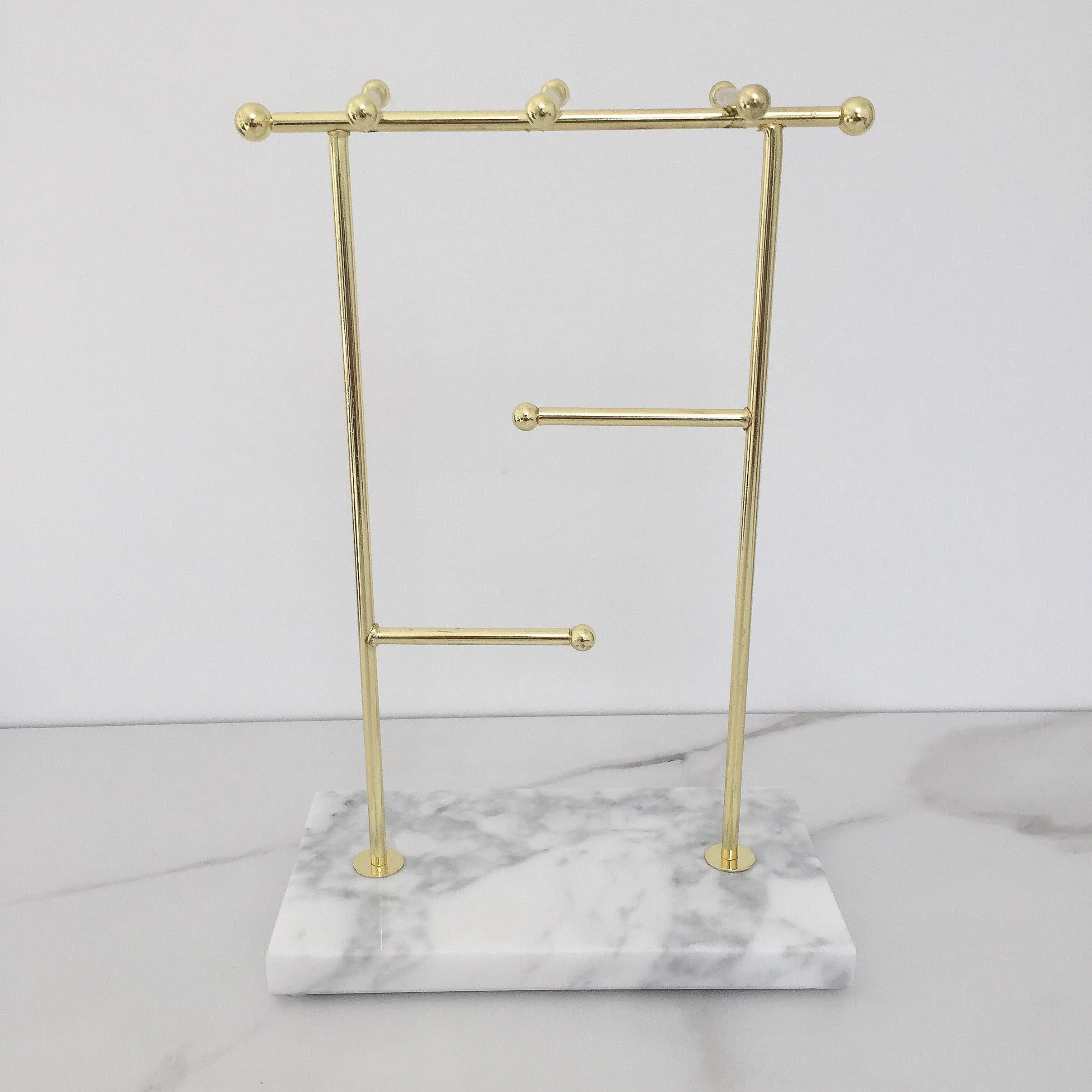 Marble & Gold Large Jewellery Tree Stand
