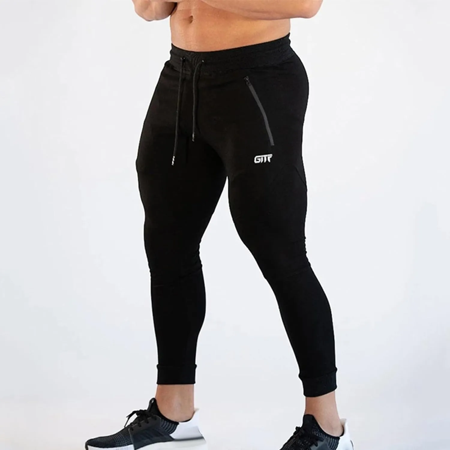 Mens Jogger Pants Slim Fit Elastic Waist Drawstring Sports Sweatpants Athletic Breathable Gym Running Pants